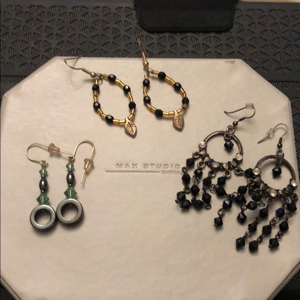 3 pairs of earrings for $25.00